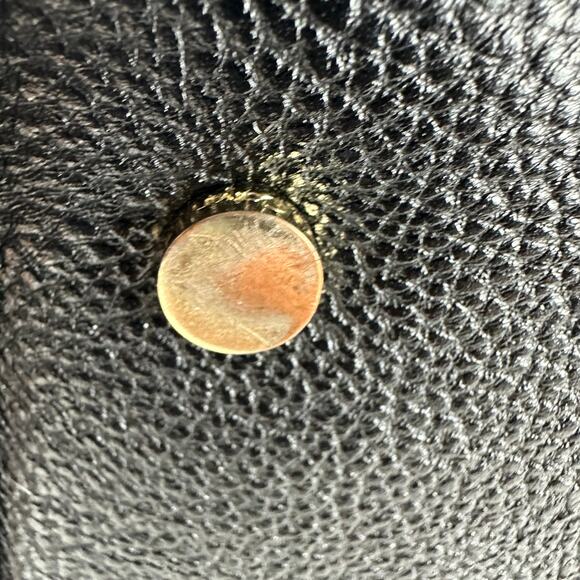 Calvin Klein Womens Soft Pebbled Leather Studded Large Black Weekend Tote Bag - Picture 7 of 8